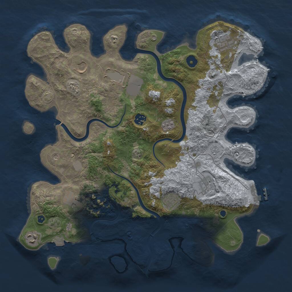 Rust Map: Procedural Map, Size: 3875, Seed: 2252, 14 Monuments