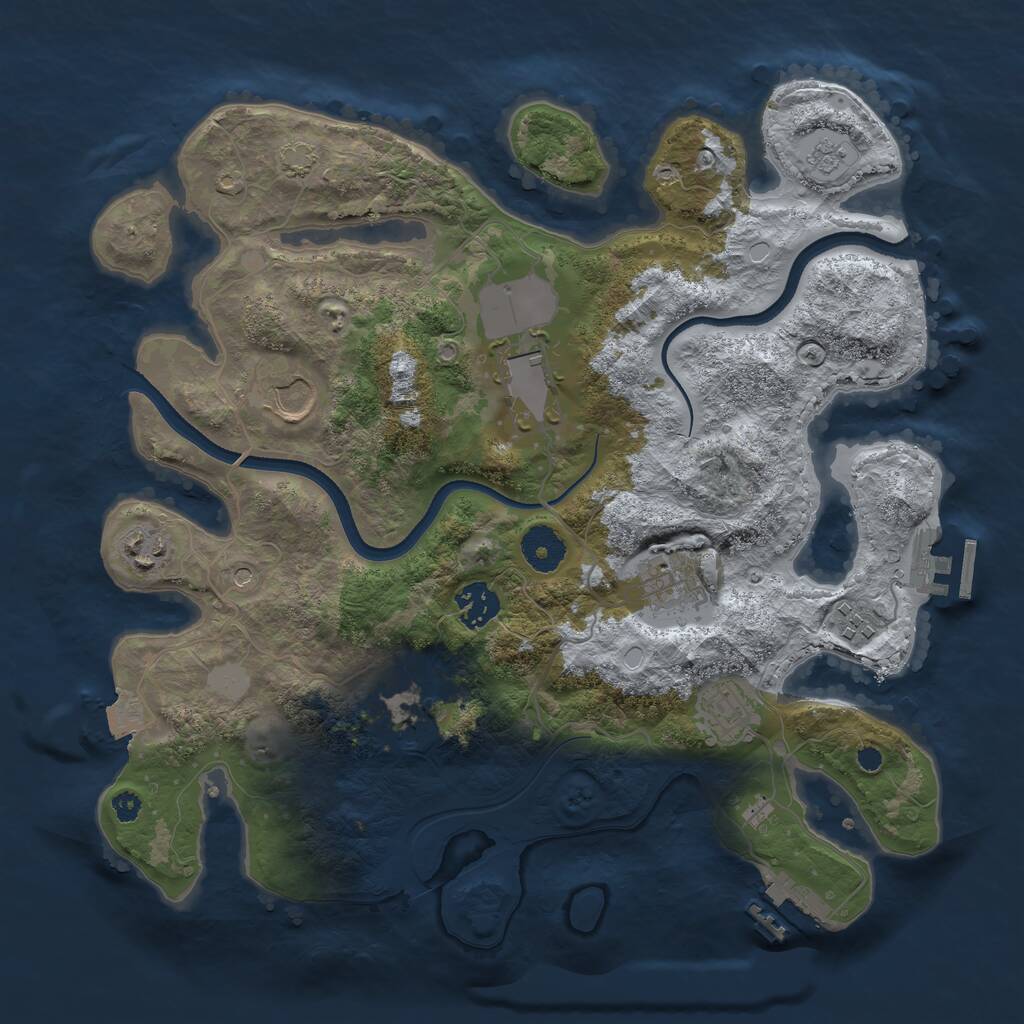 Rust Map: Procedural Map, Size: 3500, Seed: 32800420, 14 Monuments