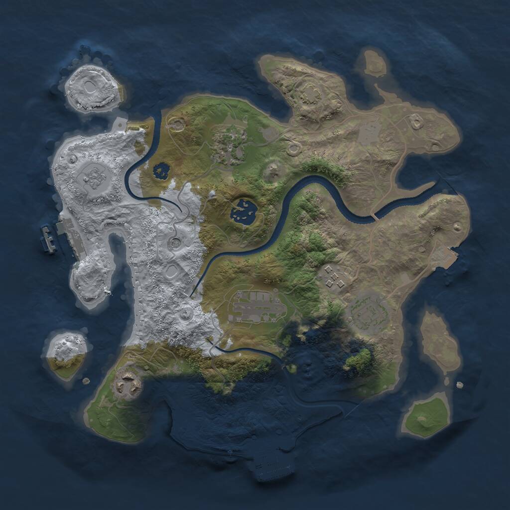 Rust Map: Procedural Map, Size: 3000, Seed: 1564041045, 12 Monuments