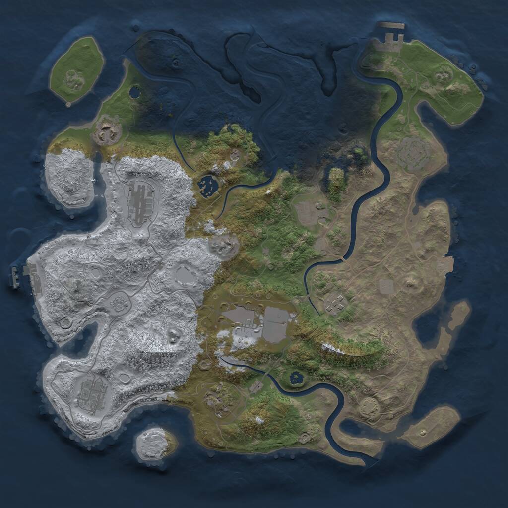 Rust Map: Procedural Map, Size: 3750, Seed: 790355218, 15 Monuments