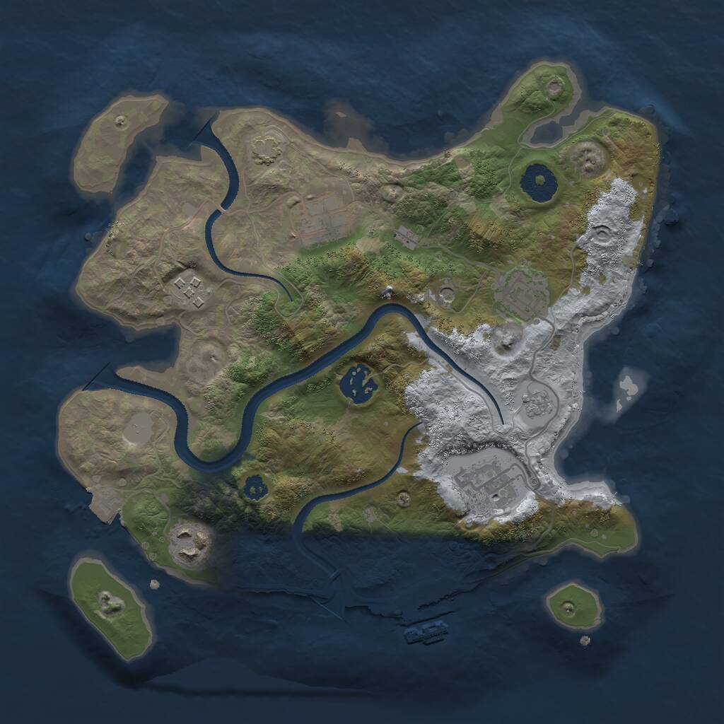 Rust Map: Procedural Map, Size: 3000, Seed: 18389, 11 Monuments