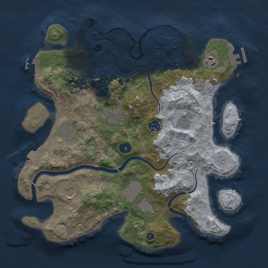 Rust Map: Procedural Map, Size: 3500, Seed: 603513021, 14 Monuments