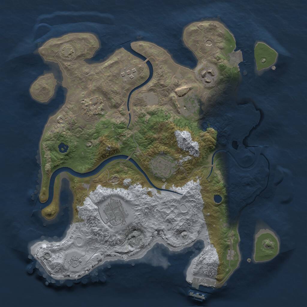Rust Map: Procedural Map, Size: 3000, Seed: 26168, 11 Monuments
