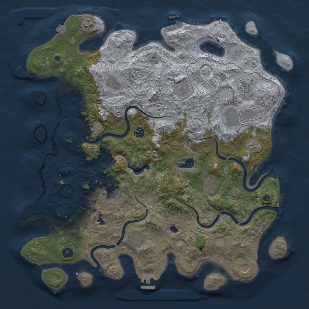 Rust Map: Procedural Map, Size: 4500, Seed: 310067383, 17 Monuments