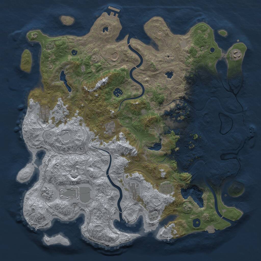 Rust Map: Procedural Map, Size: 4500, Seed: 159802675, 17 Monuments