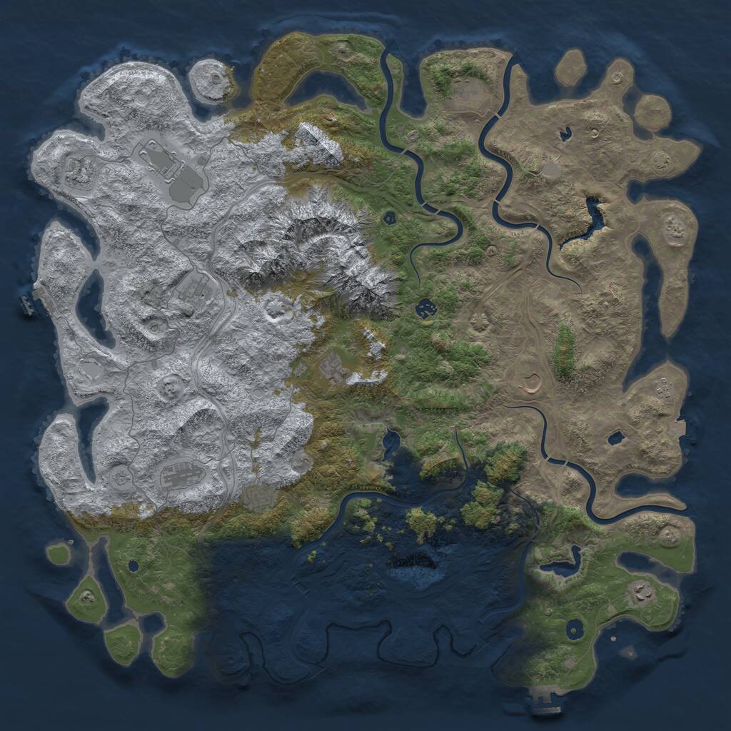 Rust Map: Procedural Map, Size: 5550, Seed: 55500, 17 Monuments