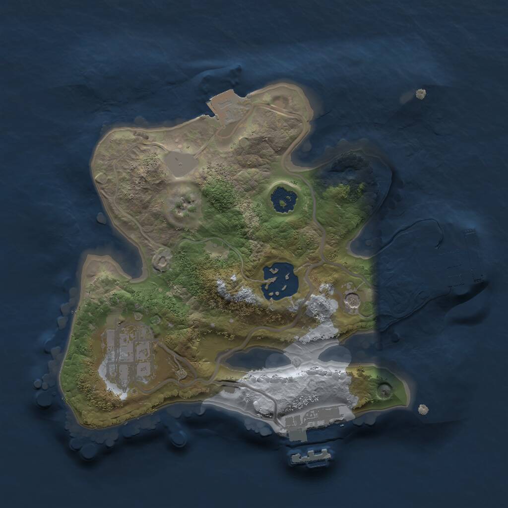 Rust Map: Procedural Map, Size: 2000, Seed: 1230249086, 6 Monuments