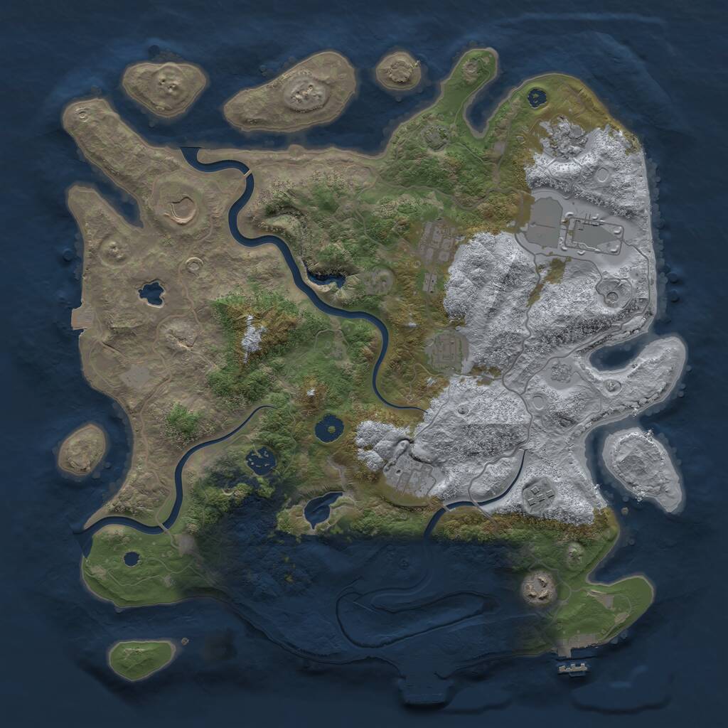 Rust Map: Procedural Map, Size: 4000, Seed: 1755302516, 15 Monuments