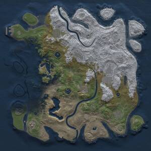 Thumbnail Rust Map: Procedural Map, Size: 4000, Seed: 148919, 14 Monuments