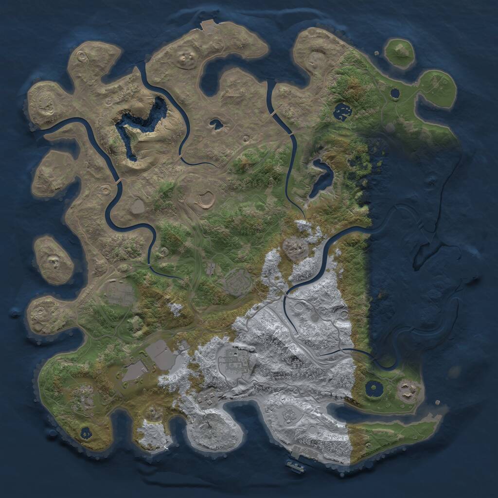 Rust Map: Procedural Map, Size: 4250, Seed: 5424, 15 Monuments