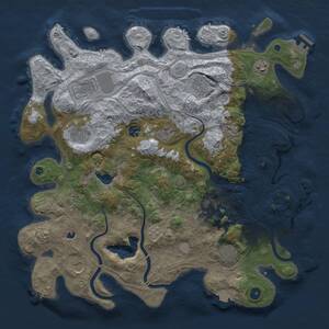 Thumbnail Rust Map: Procedural Map, Size: 4250, Seed: 24657223, 17 Monuments