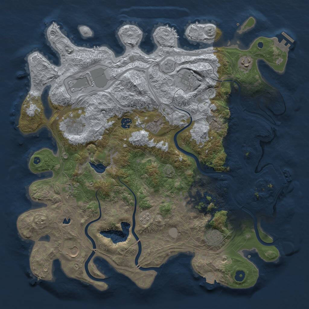 Rust Map: Procedural Map, Size: 4250, Seed: 24657223, 17 Monuments