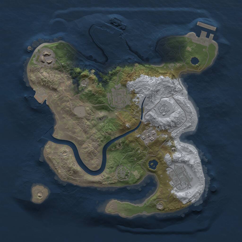 Rust Map: Procedural Map, Size: 2500, Seed: 254898766, 10 Monuments
