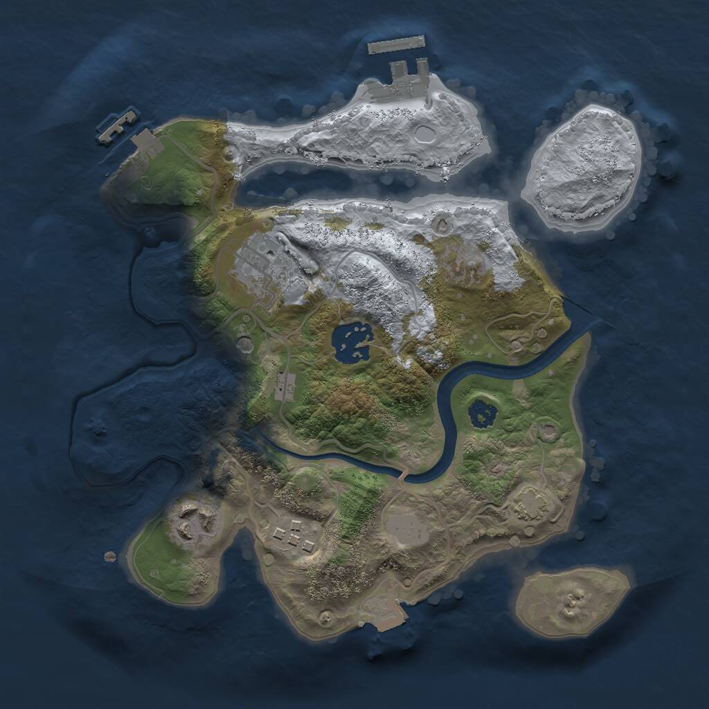 Rust Map: Procedural Map, Size: 2500, Seed: 1289, 9 Monuments