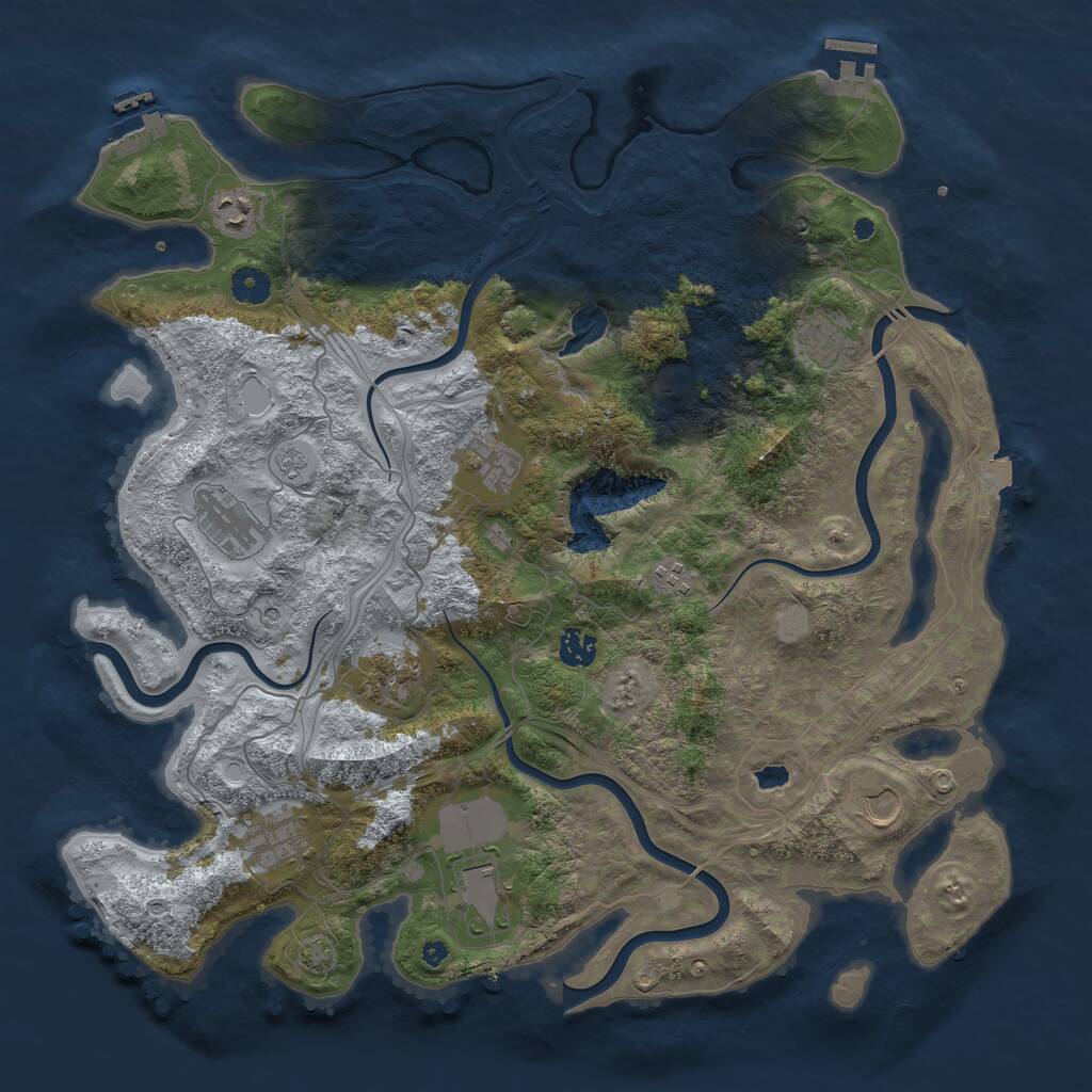Rust Map: Procedural Map, Size: 4250, Seed: 4567867, 16 Monuments