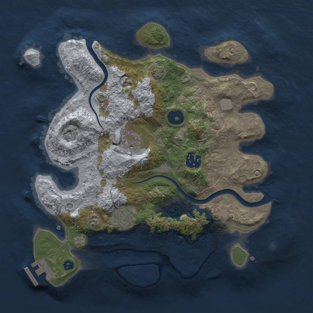 Rust Map: Procedural Map, Size: 3000, Seed: 1528400512, 8 Monuments