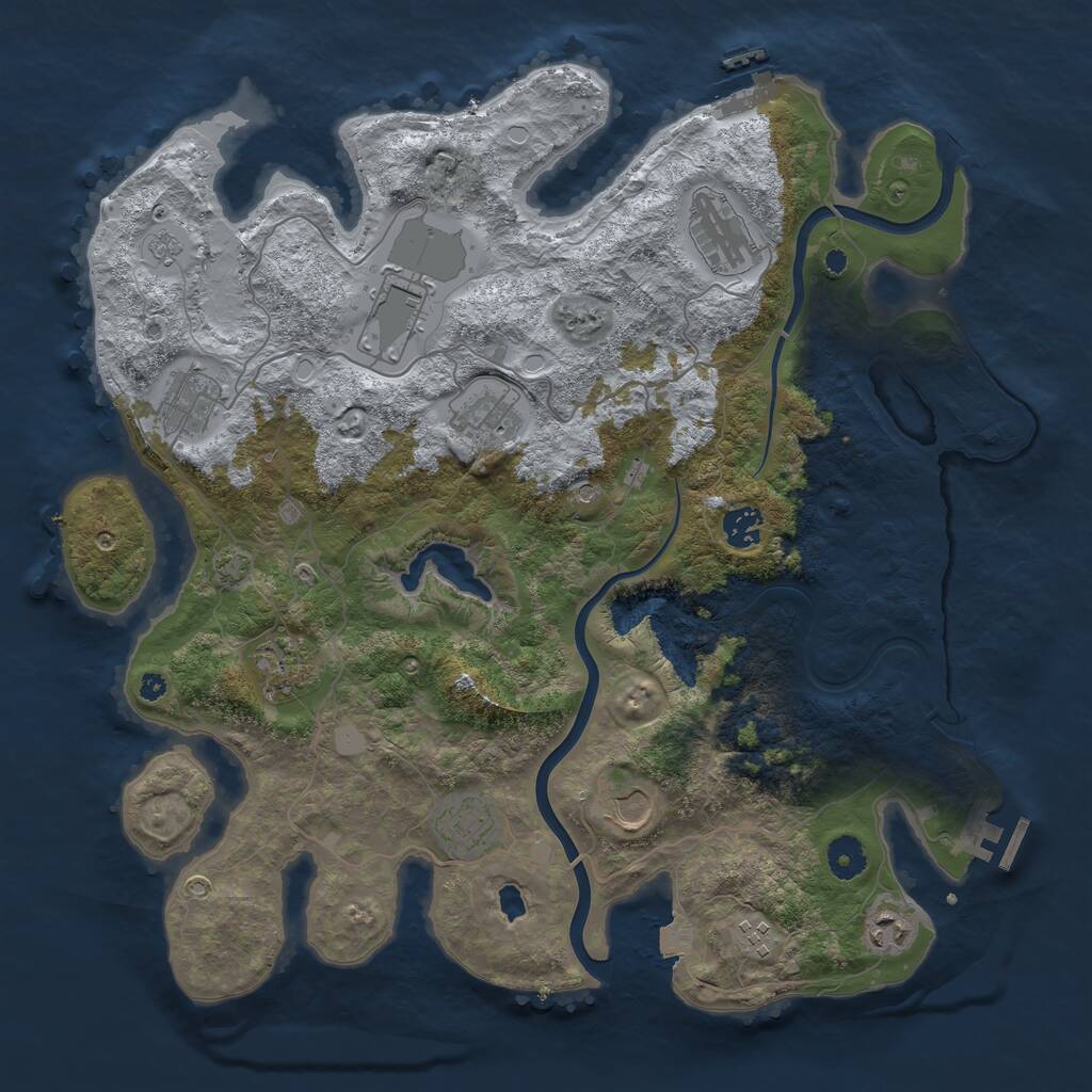 Rust Map: Procedural Map, Size: 4000, Seed: 872553708, 16 Monuments