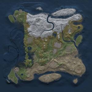 Thumbnail Rust Map: Procedural Map, Size: 3600, Seed: 905900686, 16 Monuments