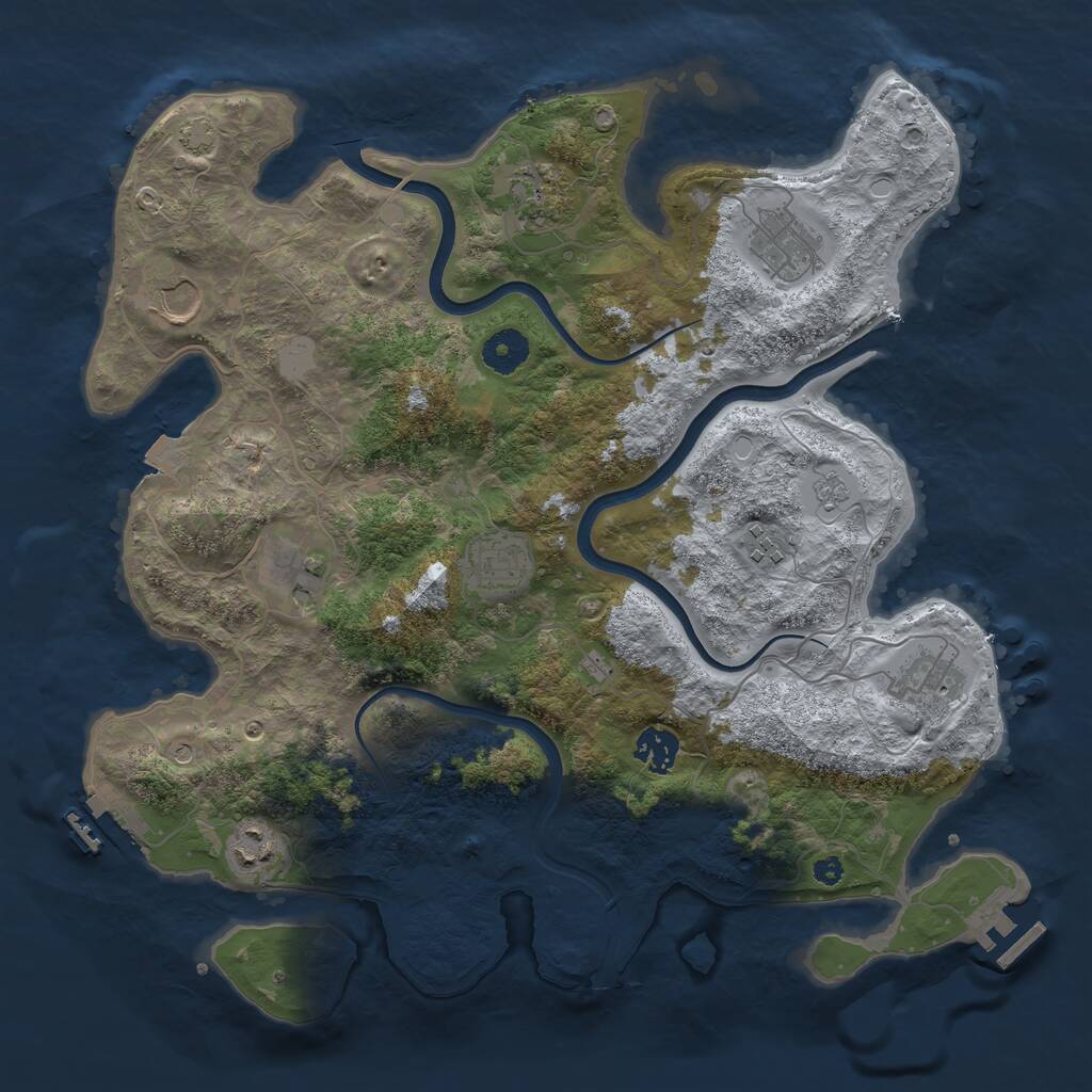 Rust Map: Procedural Map, Size: 3700, Seed: 272731, 15 Monuments