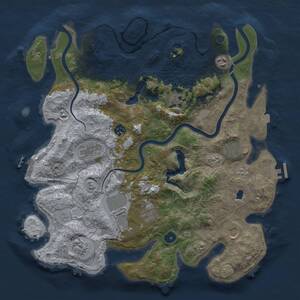 Thumbnail Rust Map: Procedural Map, Size: 4000, Seed: 625925581, 16 Monuments