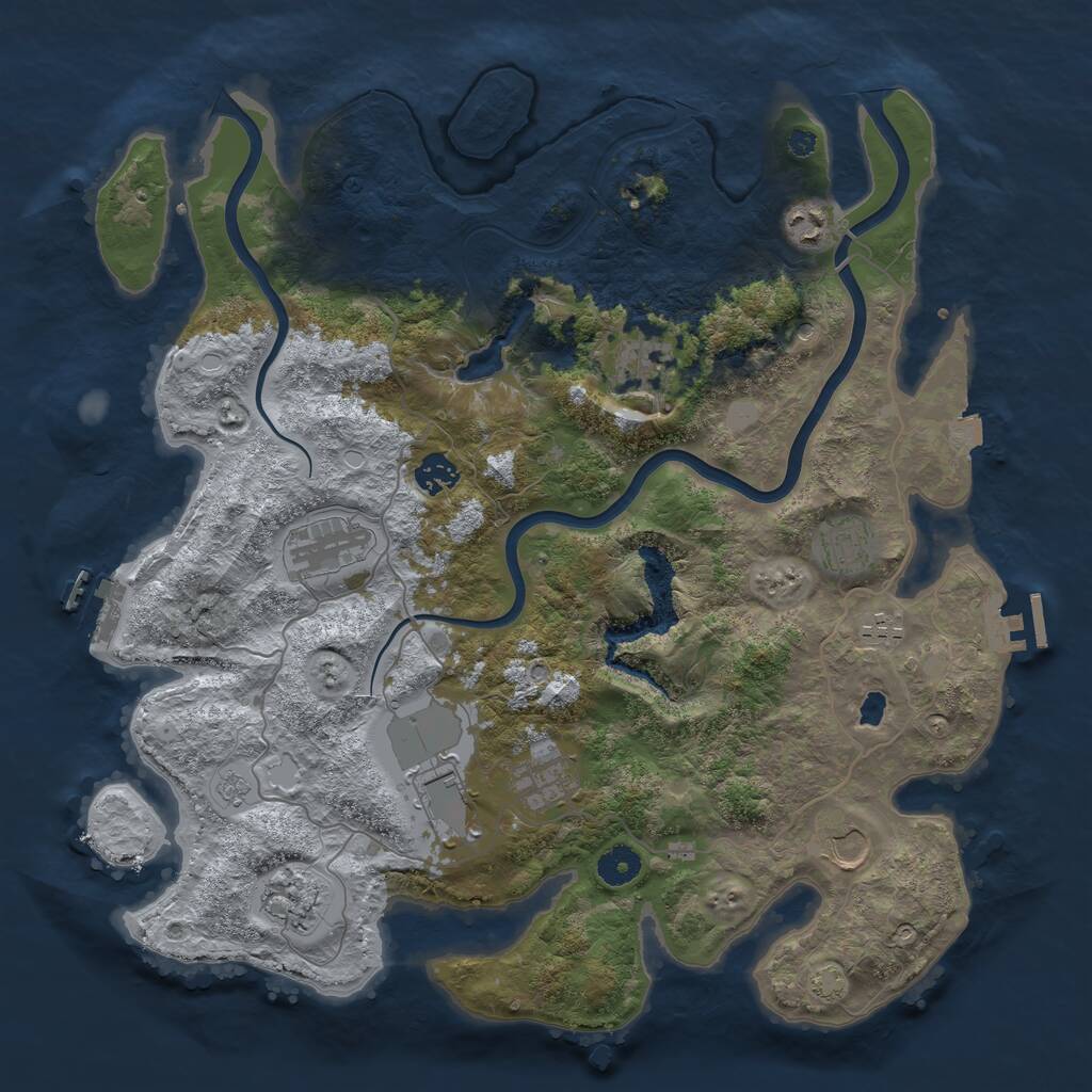 Rust Map: Procedural Map, Size: 4000, Seed: 625925581, 16 Monuments
