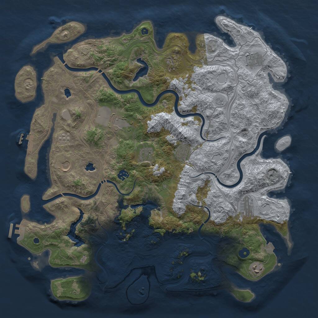 Rust Map: Procedural Map, Size: 4500, Seed: 1598617344, 16 Monuments