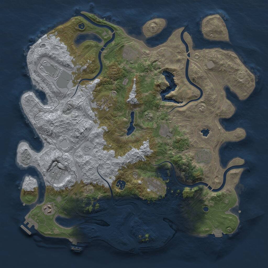 Rust Map: Procedural Map, Size: 4250, Seed: 1246148246, 16 Monuments