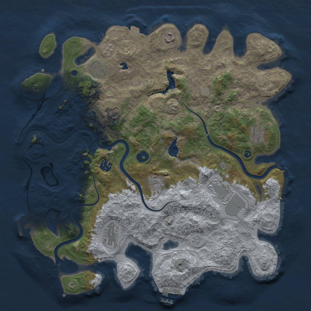 Rust Map: Procedural Map, Size: 4000, Seed: 740576293, 15 Monuments