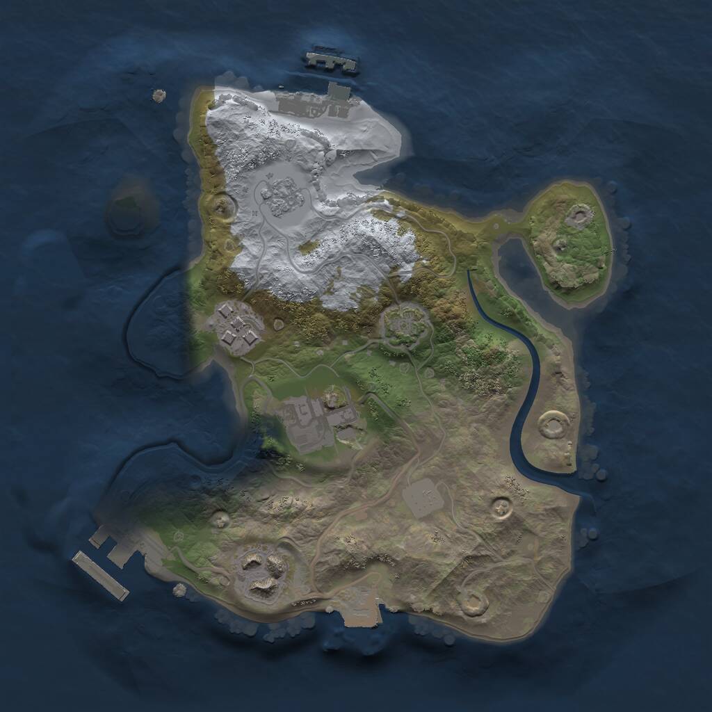 Rust Map: Procedural Map, Size: 2200, Seed: 1586544950, 8 Monuments
