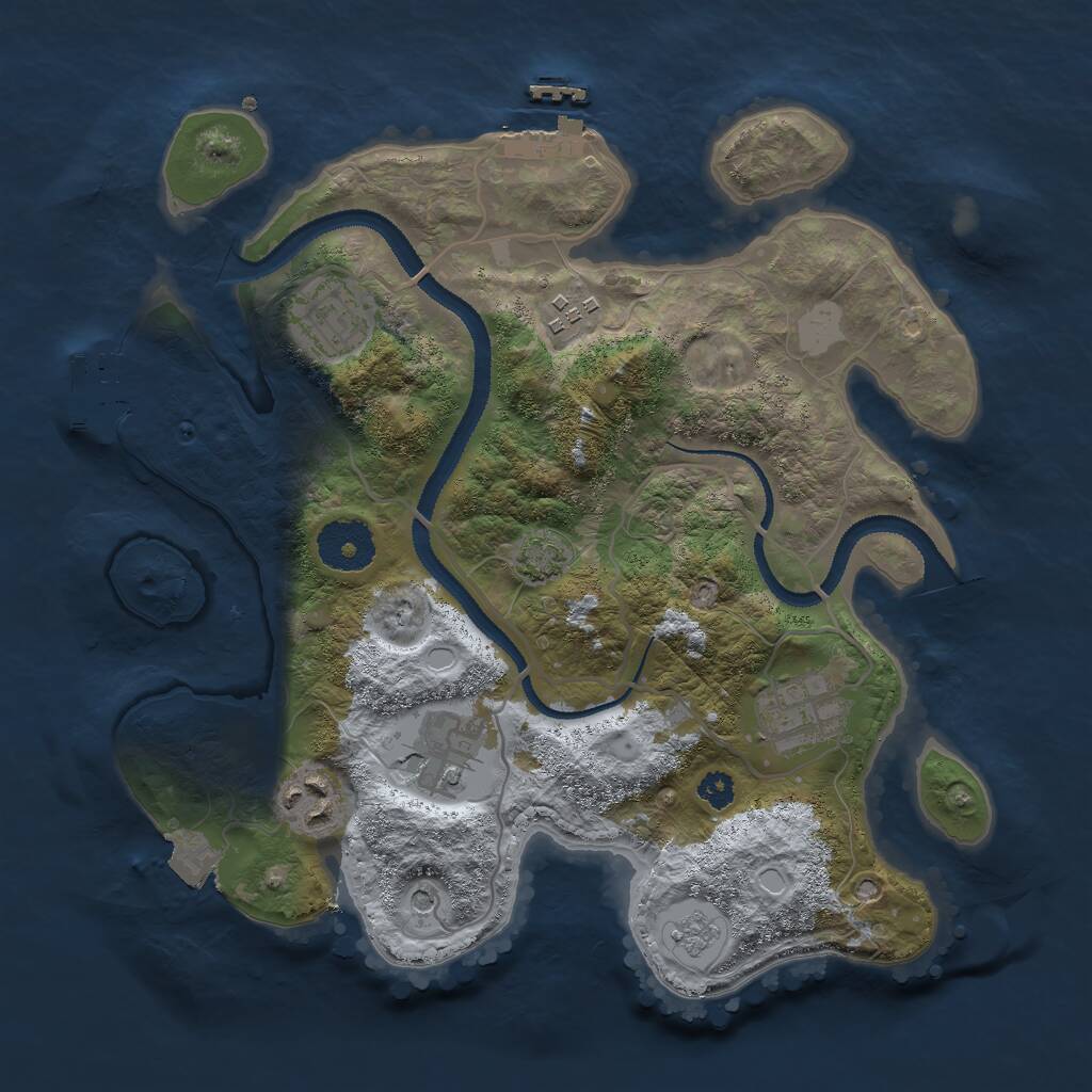 Rust Map: Procedural Map, Size: 3000, Seed: 148116551, 11 Monuments