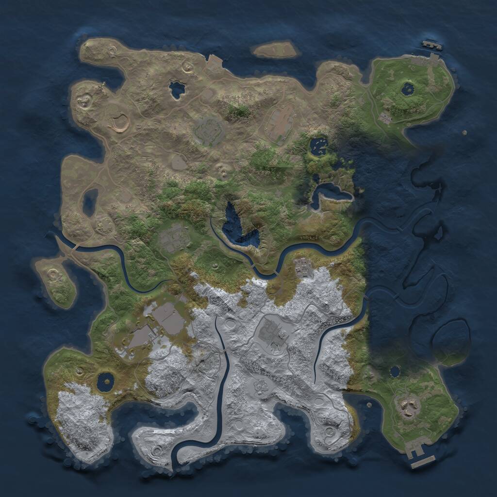 Rust Map: Procedural Map, Size: 4000, Seed: 127799487, 15 Monuments