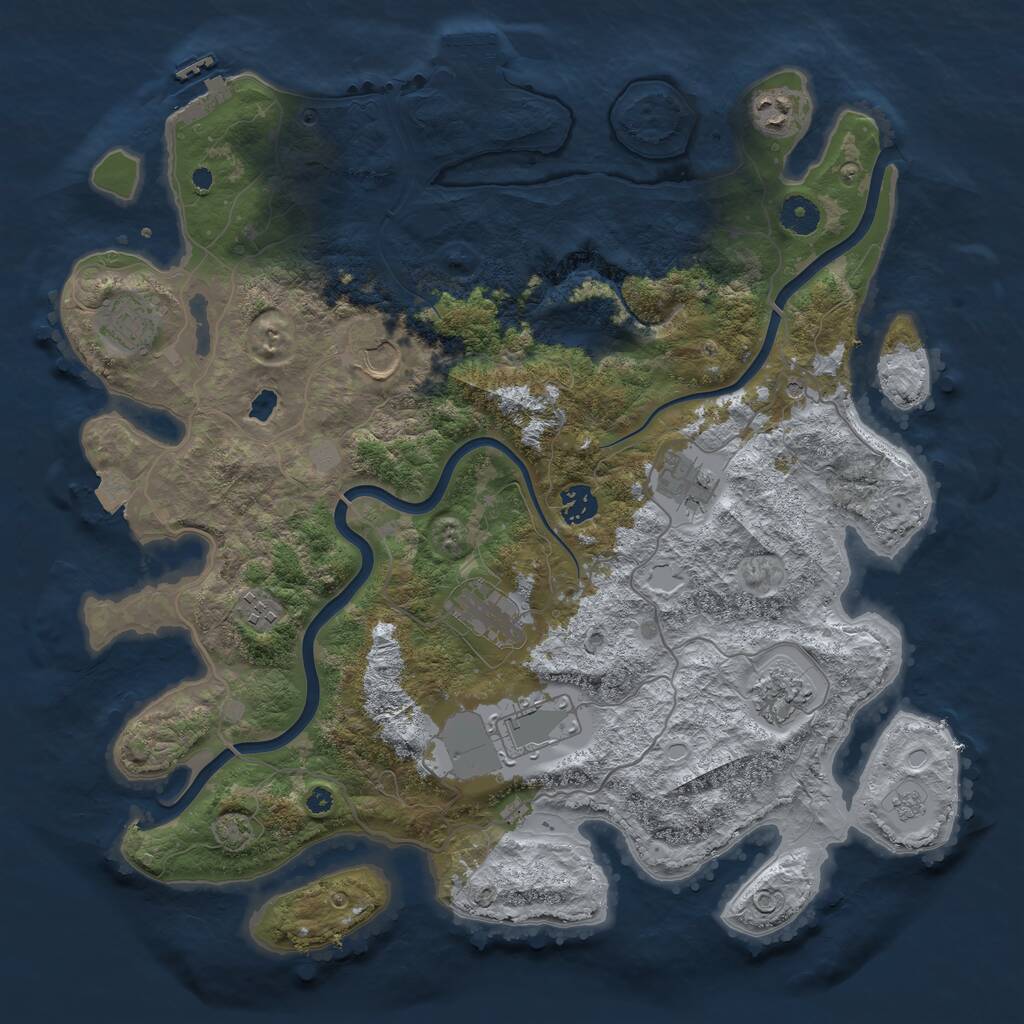 Rust Map: Procedural Map, Size: 4000, Seed: 20250816, 15 Monuments