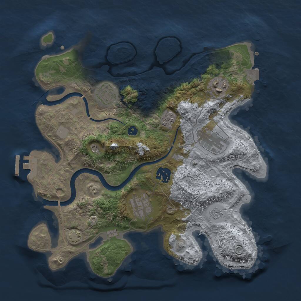 Rust Map: Procedural Map, Size: 3000, Seed: 439286, 11 Monuments
