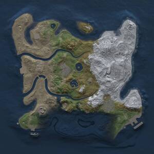Thumbnail Rust Map: Procedural Map, Size: 3000, Seed: 825106608, 12 Monuments