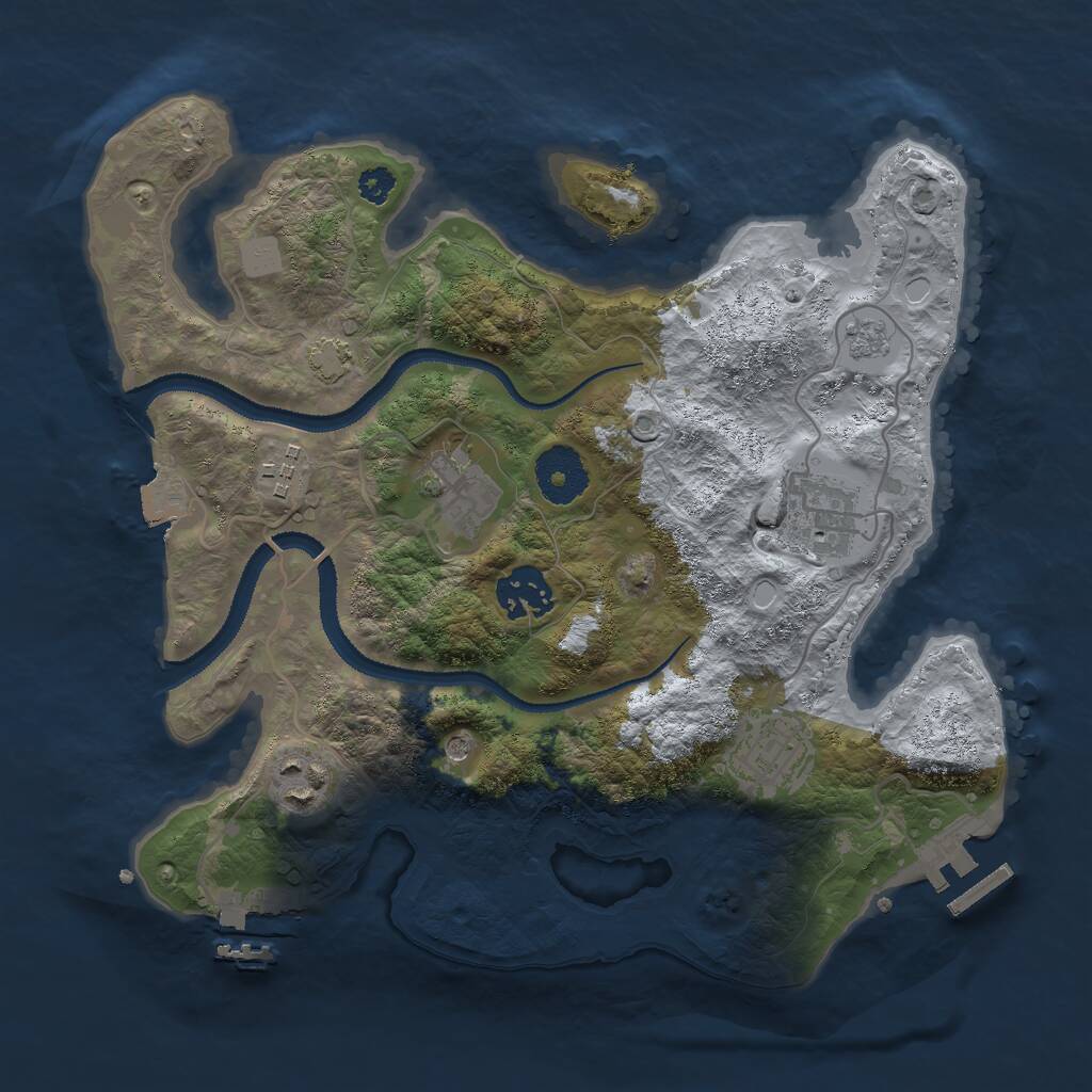 Rust Map: Procedural Map, Size: 3000, Seed: 825106608, 12 Monuments