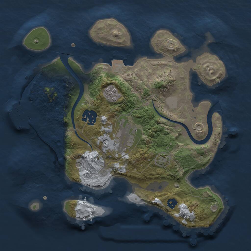 Rust Map: Procedural Map, Size: 2500, Seed: 40862141, 7 Monuments
