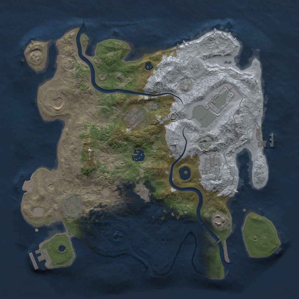 Rust Map: Procedural Map, Size: 3500, Seed: 66863801, 15 Monuments