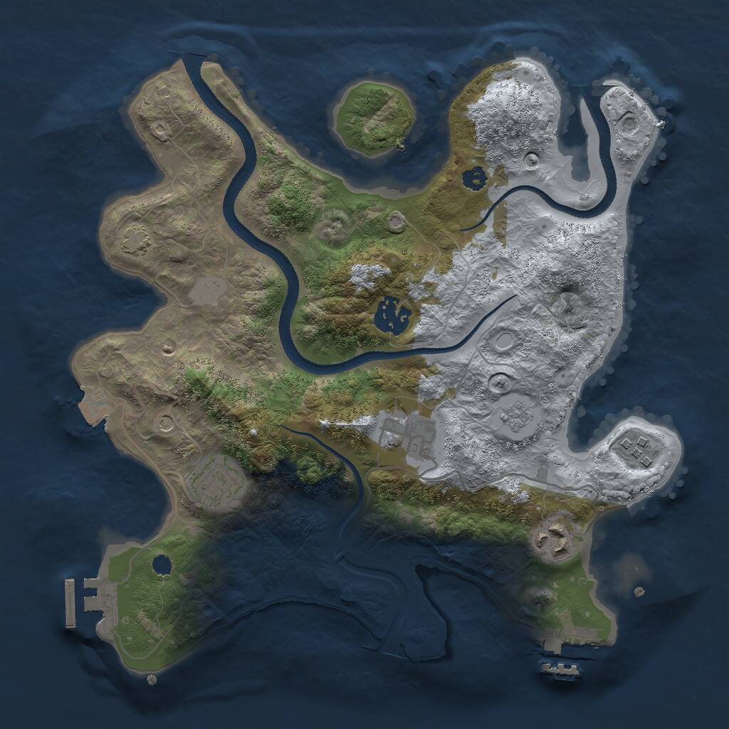 Rust Map: Procedural Map, Size: 3000, Seed: 36940, 11 Monuments
