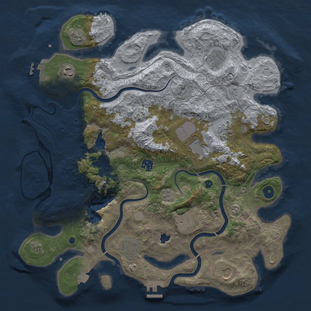 Rust Map: Procedural Map, Size: 4000, Seed: 2063568049, 15 Monuments