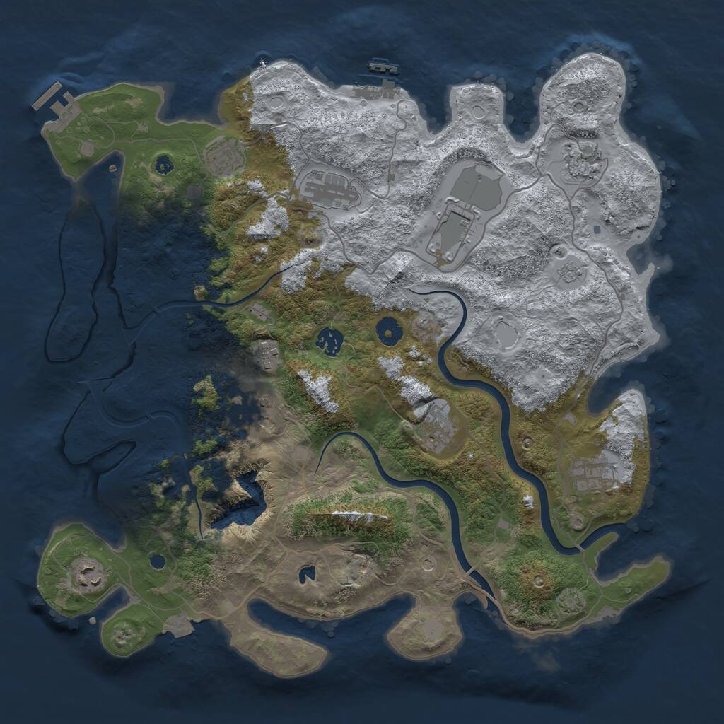 Rust Map: Procedural Map, Size: 4000, Seed: 202807, 16 Monuments