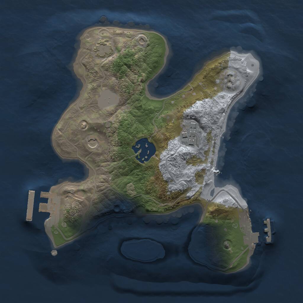 Rust Map: Procedural Map, Size: 2000, Seed: 47257, 7 Monuments