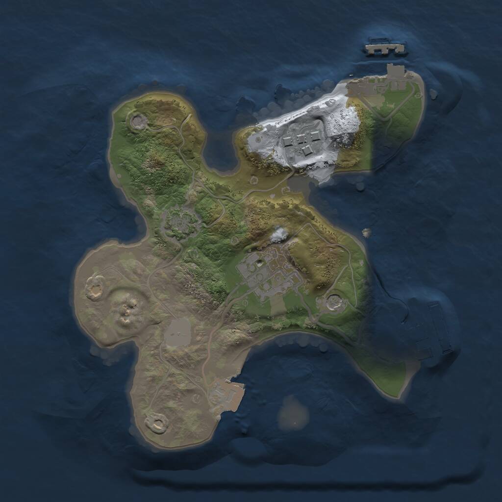 Rust Map: Procedural Map, Size: 2000, Seed: 1190457496, 7 Monuments