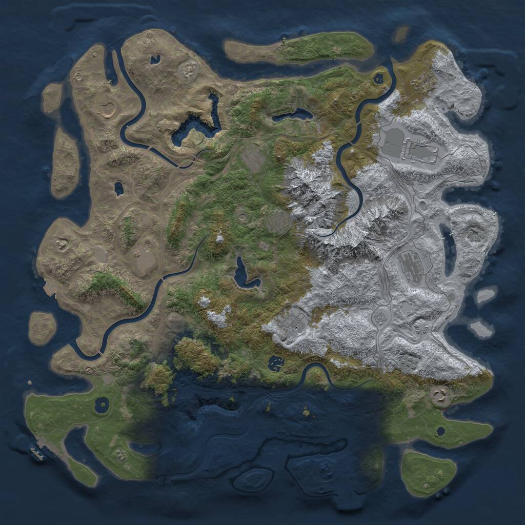 Rust Map: Procedural Map, Size: 5000, Seed: 957525999, 17 Monuments