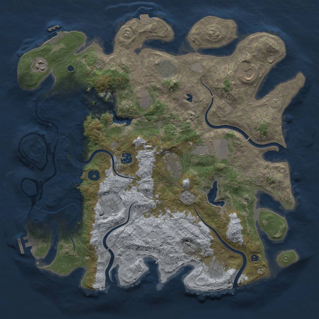 Rust Map: Procedural Map, Size: 4155, Seed: 555555, 16 Monuments