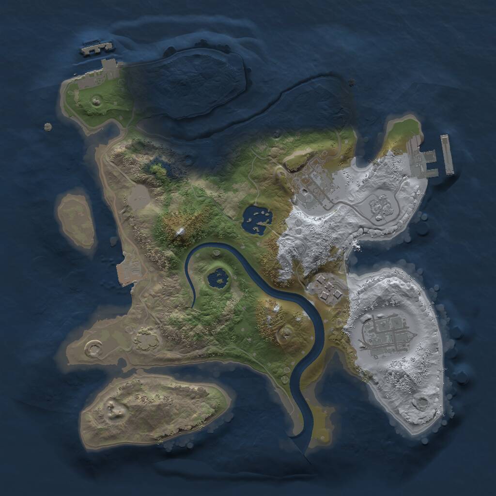 Rust Map: Procedural Map, Size: 2500, Seed: 4712, 9 Monuments