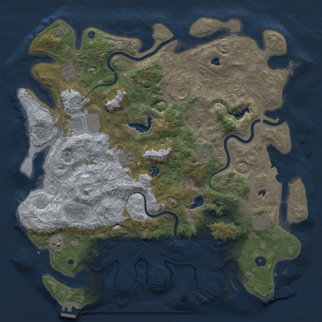 Rust Map: Procedural Map, Size: 4500, Seed: 75875005, 16 Monuments