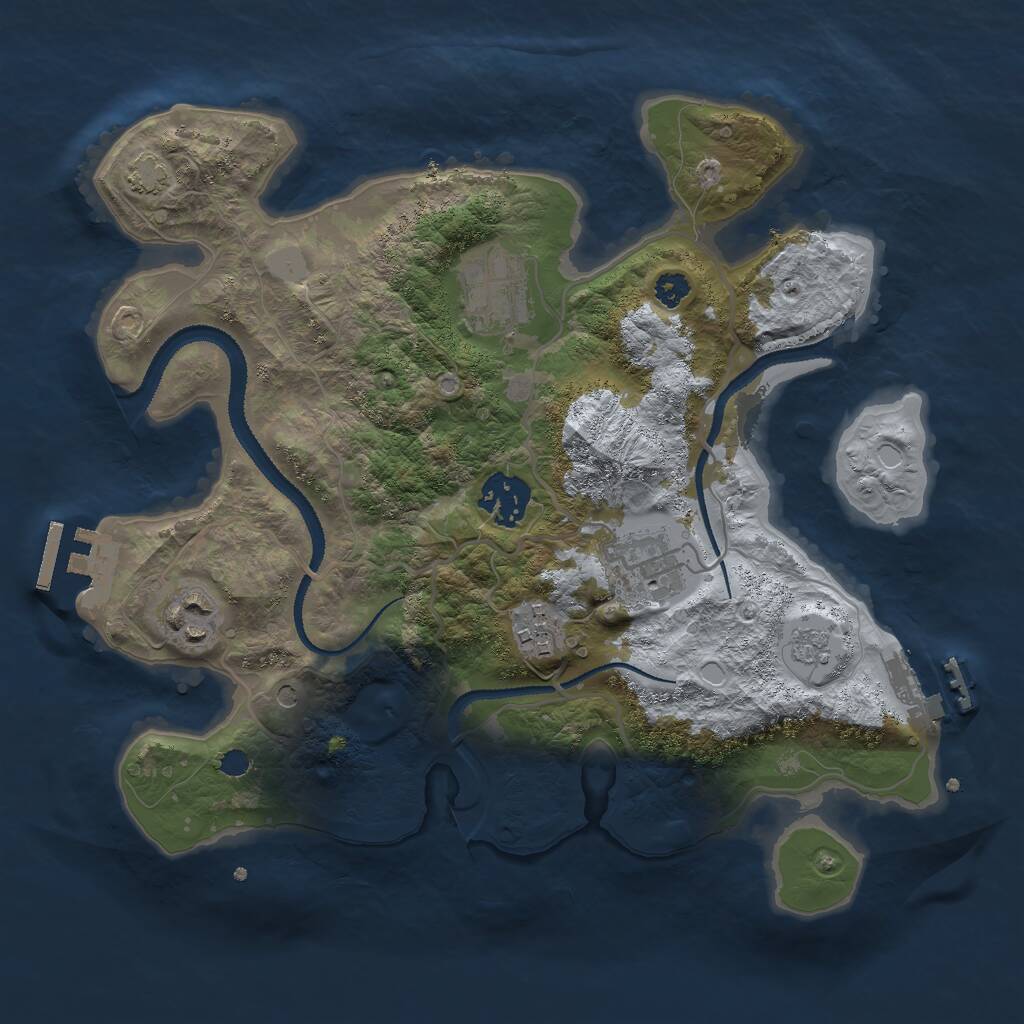 Rust Map: Procedural Map, Size: 3000, Seed: 58116, 11 Monuments