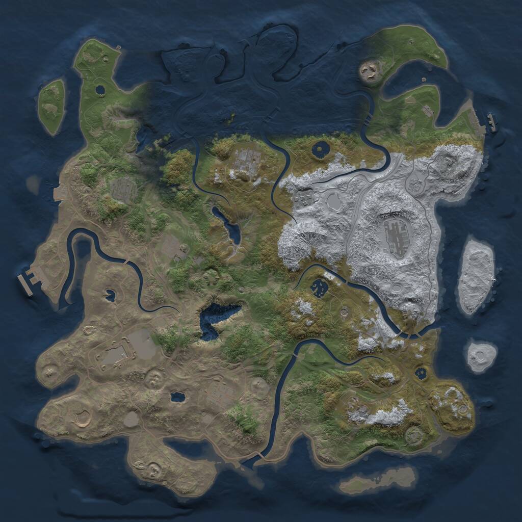 Rust Map: Procedural Map, Size: 4550, Seed: 16154671, 17 Monuments