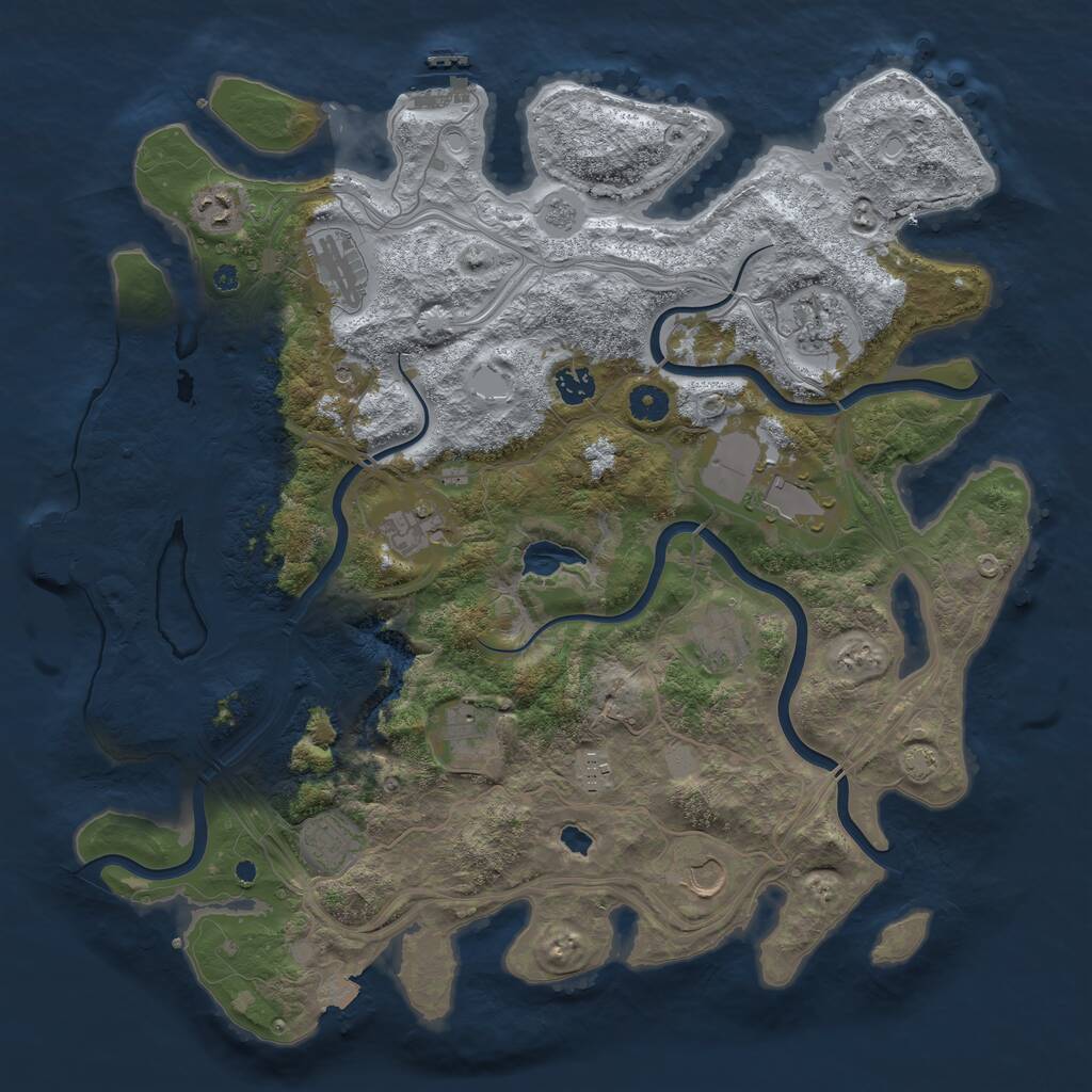 Rust Map: Procedural Map, Size: 4250, Seed: 732846, 17 Monuments