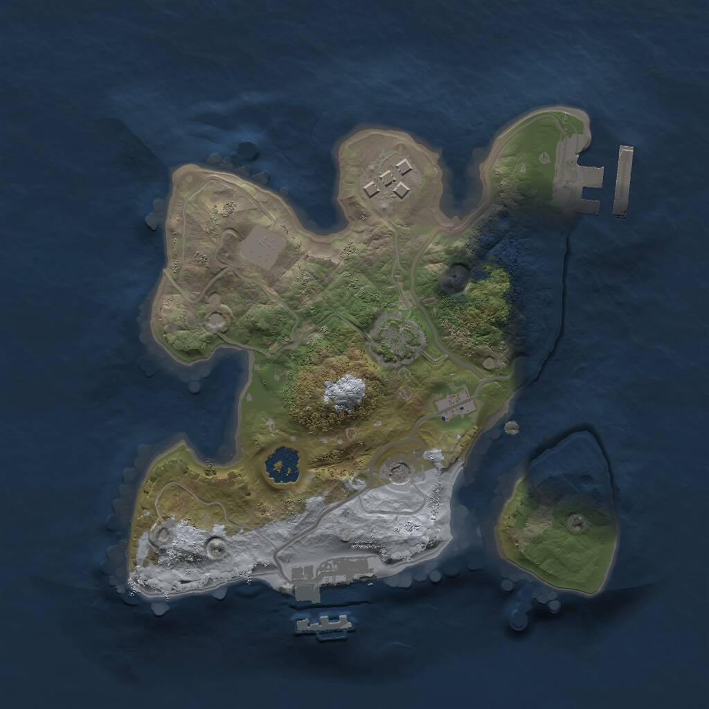 Rust Map: Procedural Map, Size: 2000, Seed: 47882122, 6 Monuments